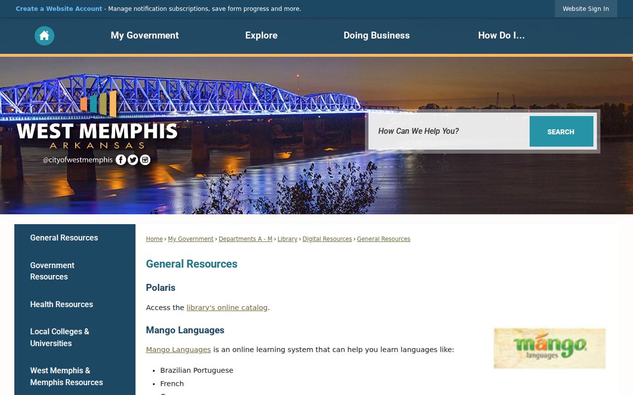 West Memphis city directory and genealogy resource access