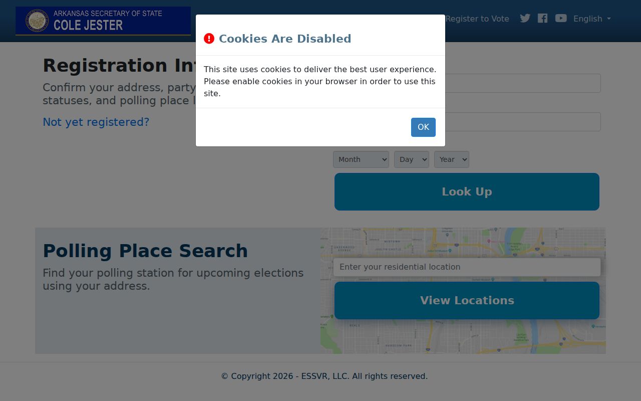 West Memphis residents directory VoterView registration form