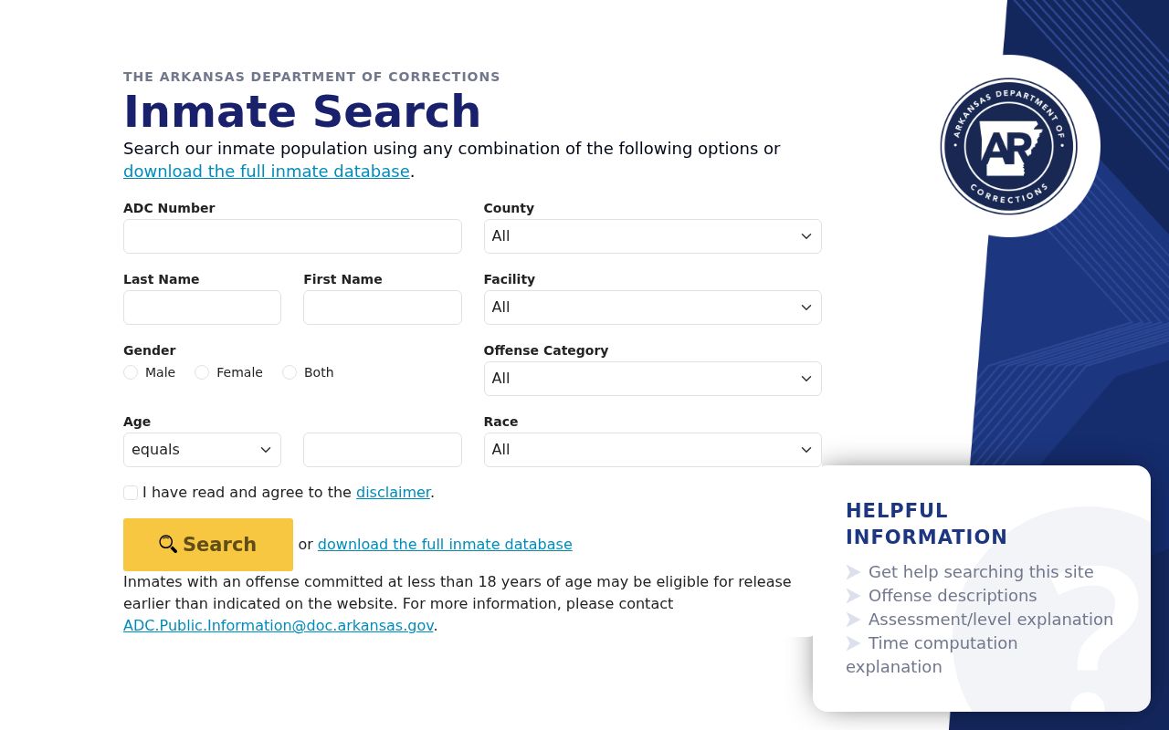 West Memphis resident lookup Arkansas inmate search