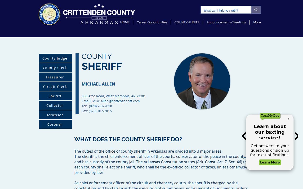 West Memphis street directory Crittenden County Assessor office page