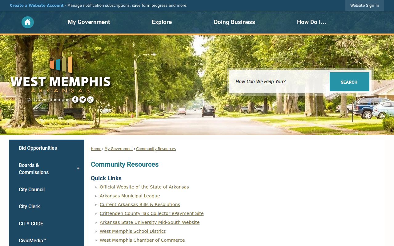 West Memphis ZIP code directory city community service contacts